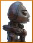 statue artisanale africaine en bois teinté