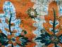 Tissu batik orange et noir Fleurs 15BAT3