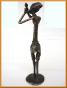Bronze personnage africain Joueur de flûte 10BZP1